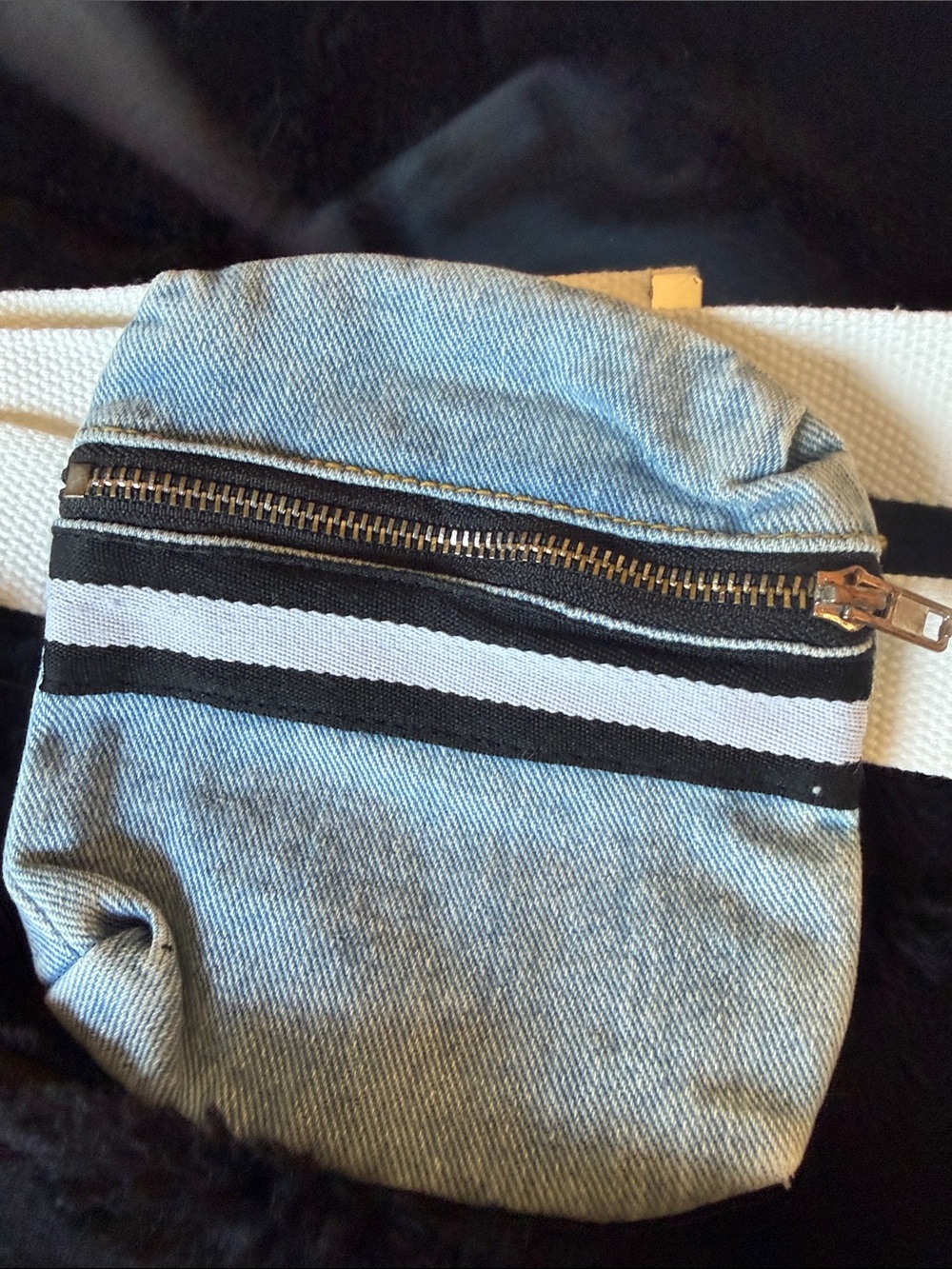Sample Angel Kiss Blue Checkered Denim Mini Skirt - with a cute belt bag - Picture 8 of 9